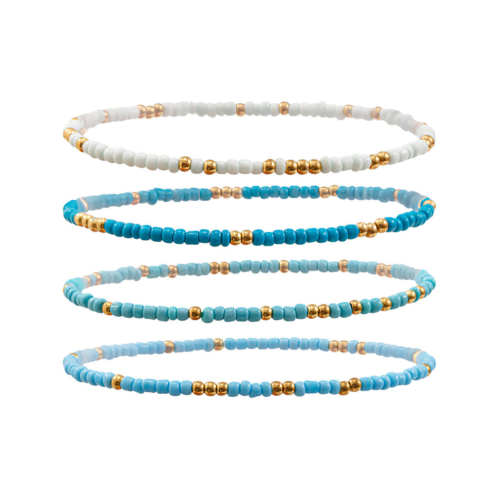 Conch Rice Bead Anklet Multi Layer Beach Foot Accessories Hot Selling Ocean Star Resort Foot Chain Set