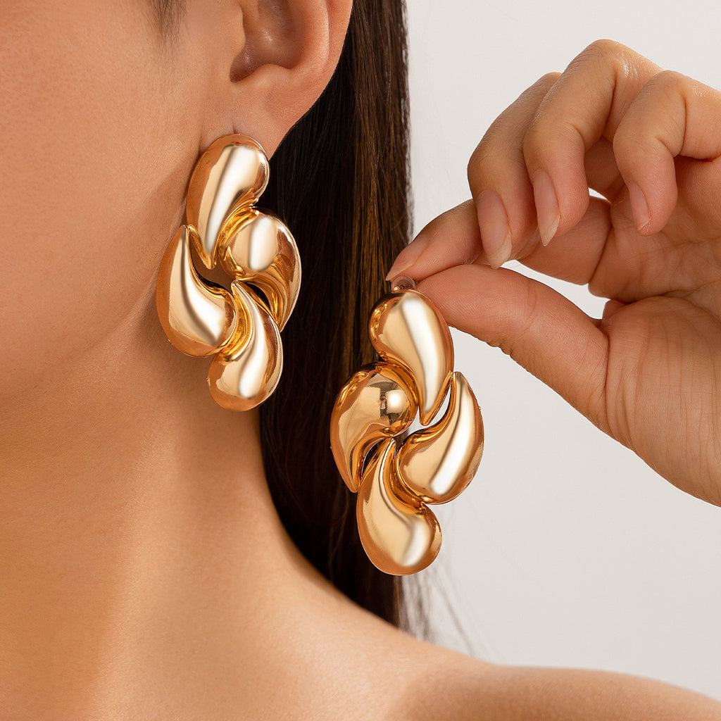 Ins Luxury Summer Earrings Personalized Geometric Water Drop Earrings for Women