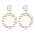 Fashionable and minimalist earrings with pearl large circle earrings