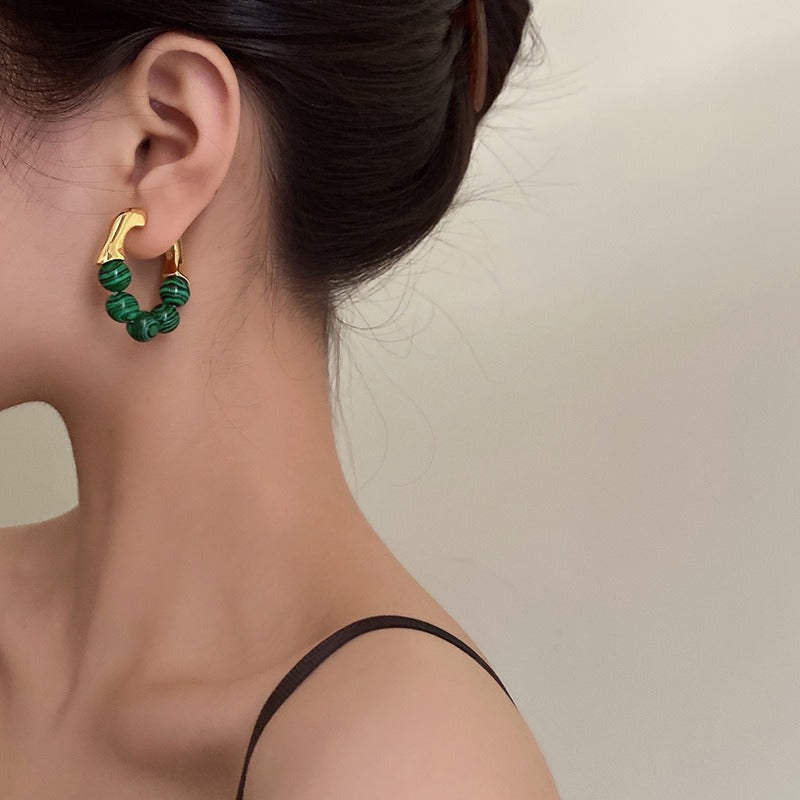 French Vintage Green Earrings