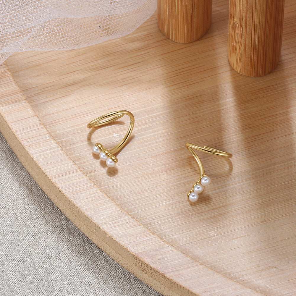 925 sterling silver earrings, natural Baroque pearl ins style, Korean fashion, minimalist earrings