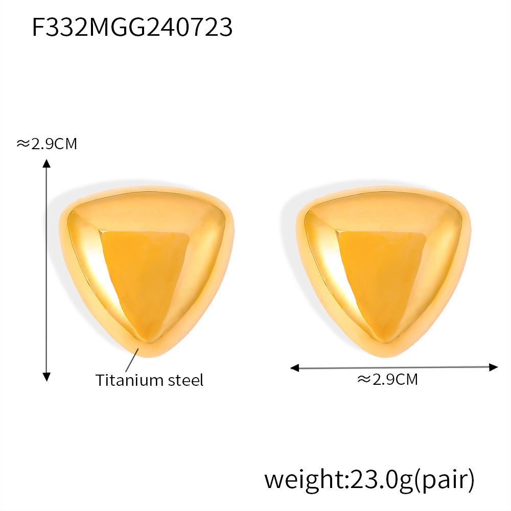 Geometric triangle smooth earrings cross-border new earrings