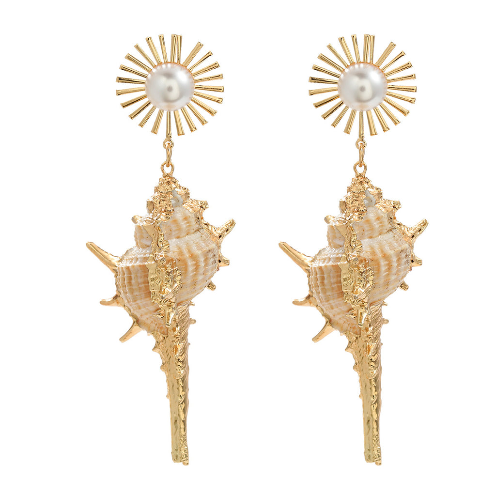 Conch earrings European and American exaggerated earrings for women
