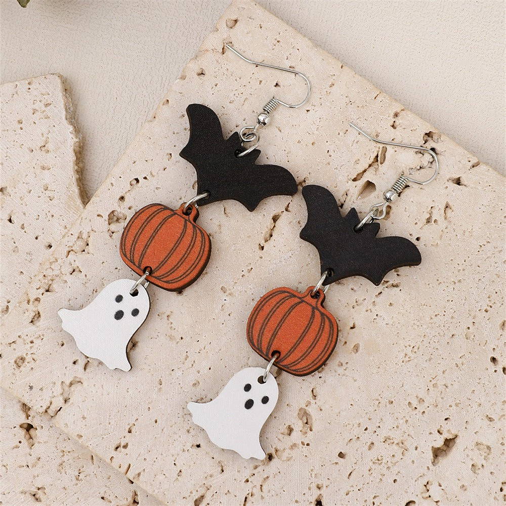 New Halloween Earrings for Women Funny Little Devil Bat Spider Pumpkin Earrings