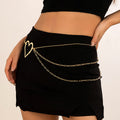Sweet Cool Ins Exaggerated Big Love Waist Chain Female Personality Metal Thin Chain Body Chain