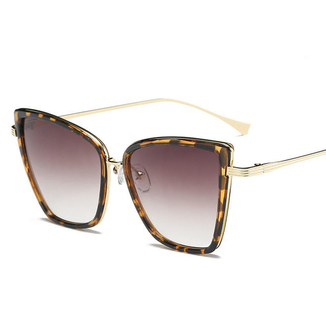 Big Cat Eye Sunglasses Women Black Mirror Sun Glasses Fashion Brand Designer High Quality Vintage Sunglass