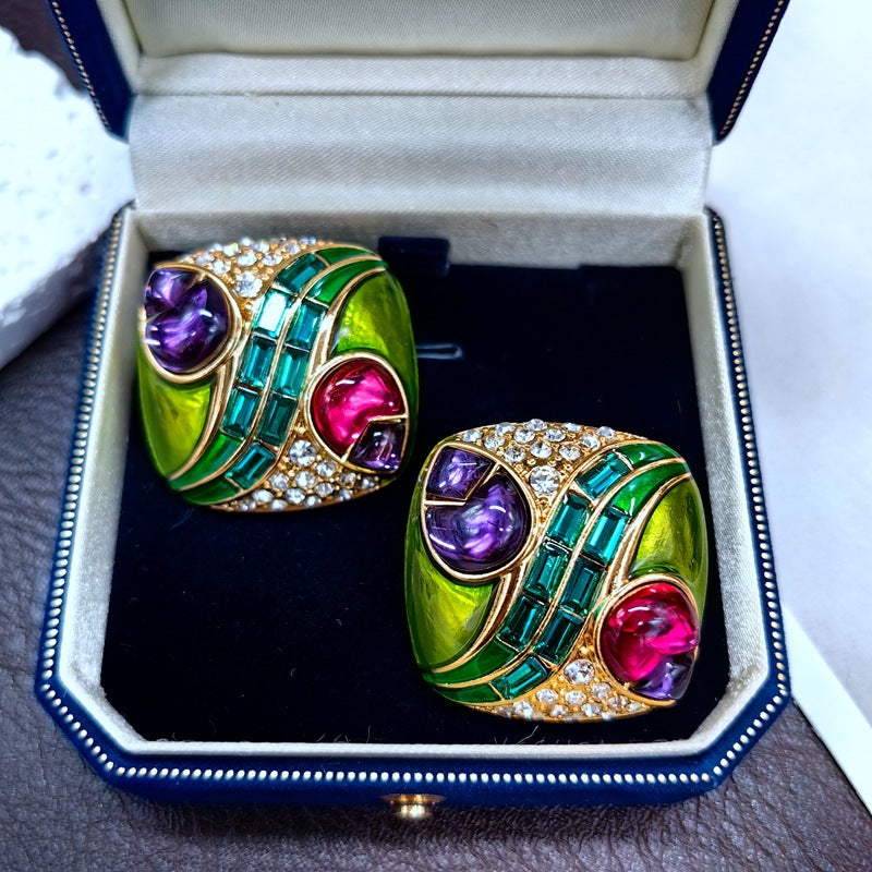 Glazed Earrings High-end Colorful Retro Earrings