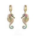 European and American niche light luxury seahorse earrings for women INS trendy personality high-end earrings new