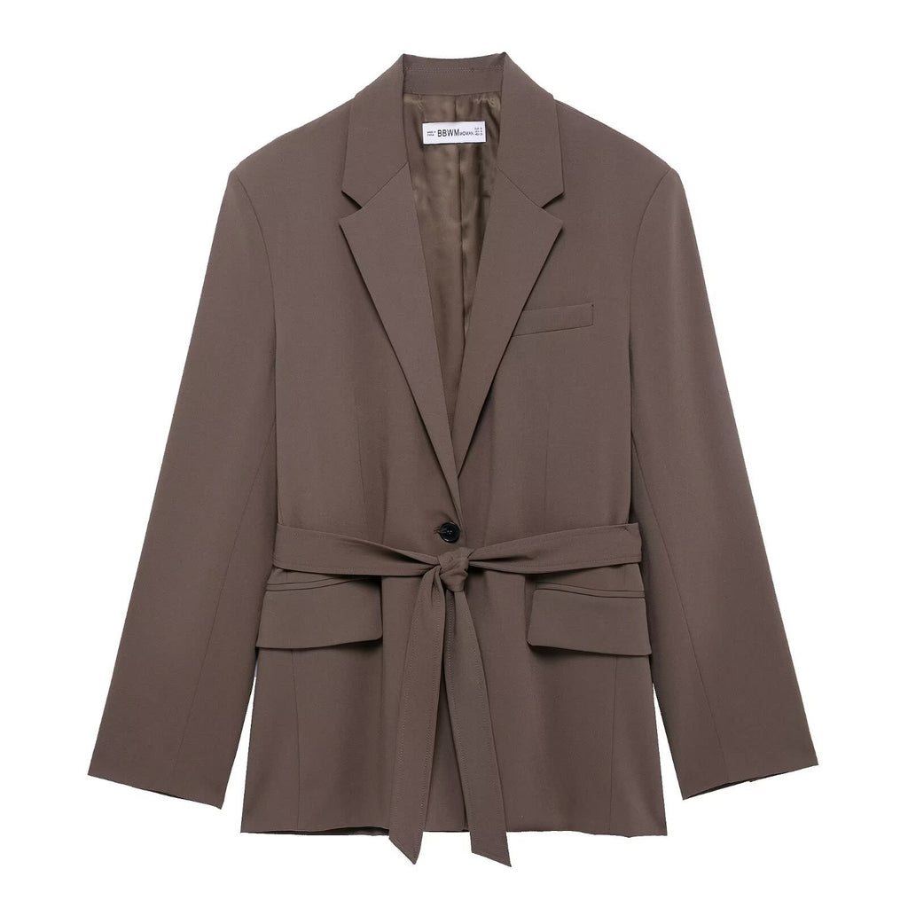 Fashion suit jacket+waist long pants set