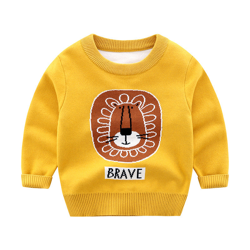 Children's Knitwear Boys' and Girls' Lion Cartoon Pattern Sweater