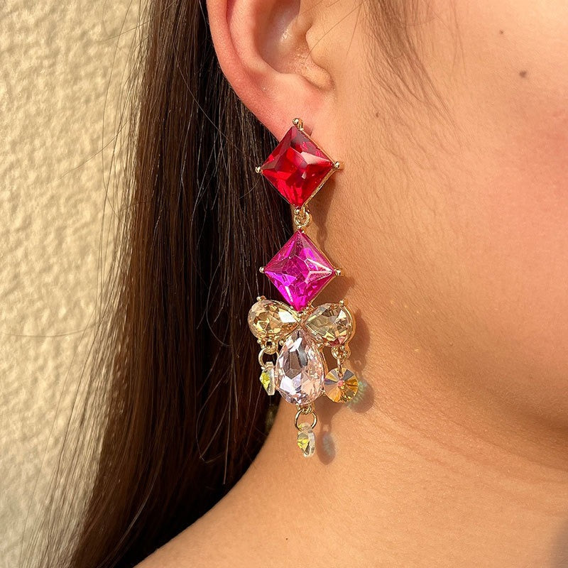 Fashion alloy diamond earrings for women