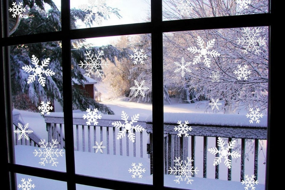Pack Of 1set Christmas Decorations For Home Snowflake Sticker Merry Christmas Ornaments Pendant For Home Window Decoration