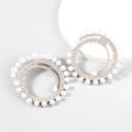 Popular Earrings Fashion Catwalk Irregular Pearl Oversized Round Diamond Earrings