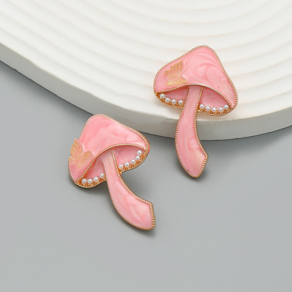 Female fashion niche mushroom earrings for earrings