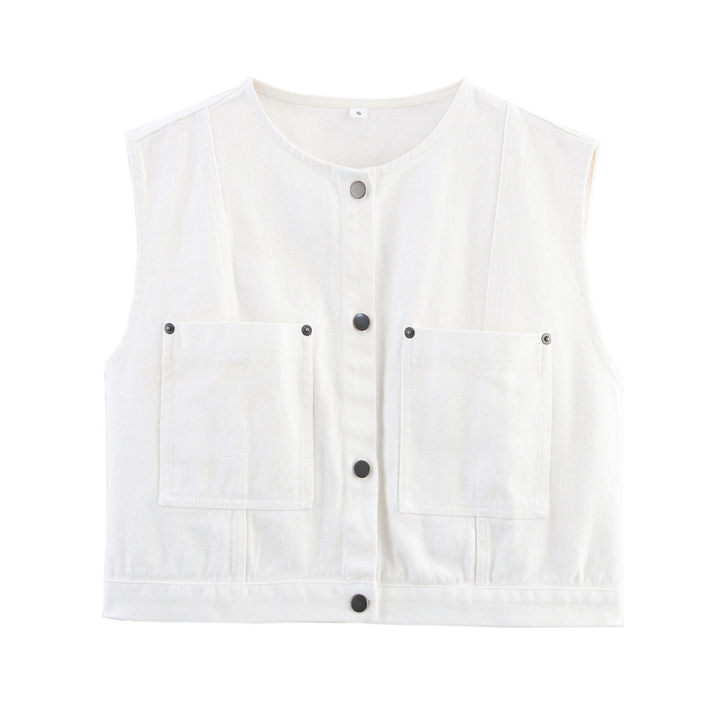 Women's Fashion Versatile Denim Top