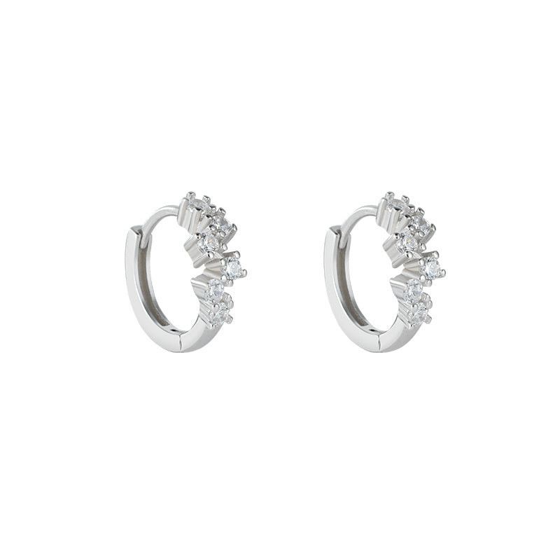 Sparkle Crystal Stud Earrings Minimalist Small Zircon Ear Rings,Unique Design Jewelry