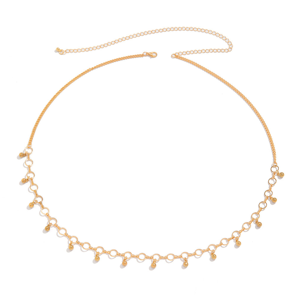 Simple and cold style round bead waist chain body chain sexy love single-layer waist chain accessory