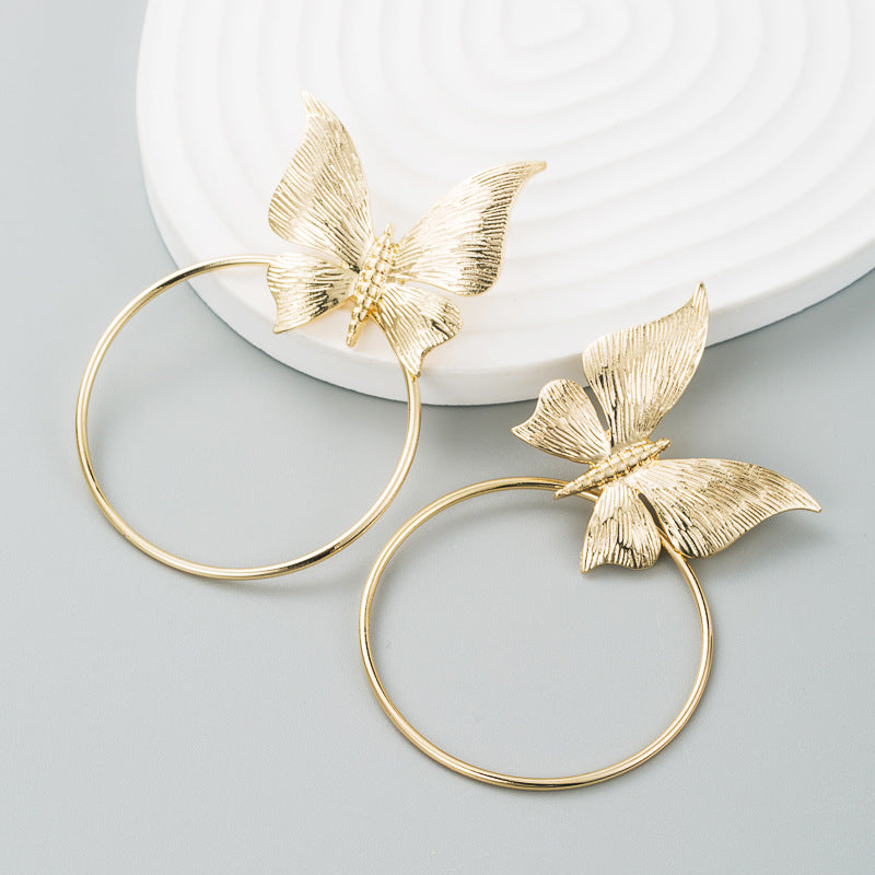 Fashion Alloy Butterfly Personality Earrings Women's Minimalist Trend Earrings