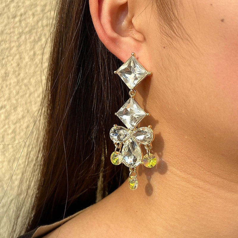 Fashion alloy diamond earrings for women