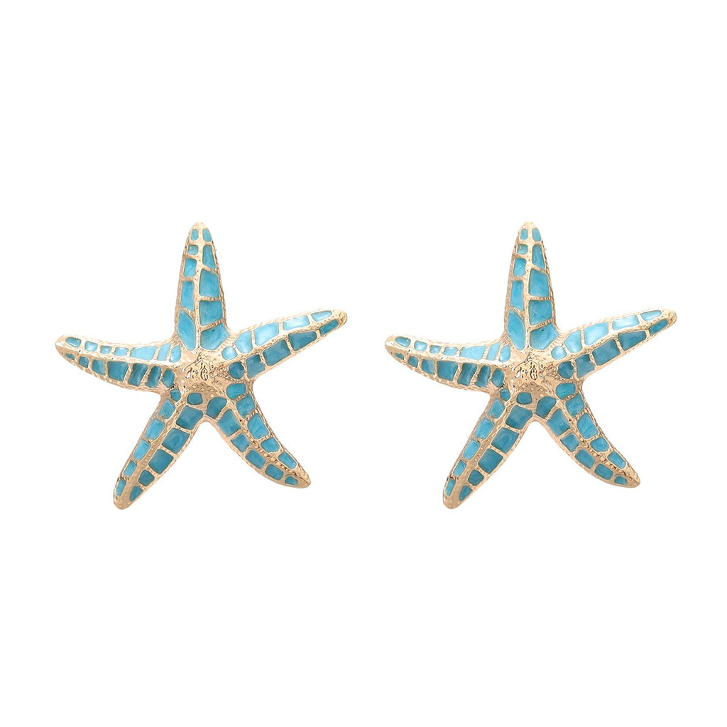 Drip oil earrings, starfish earrings, female fashion