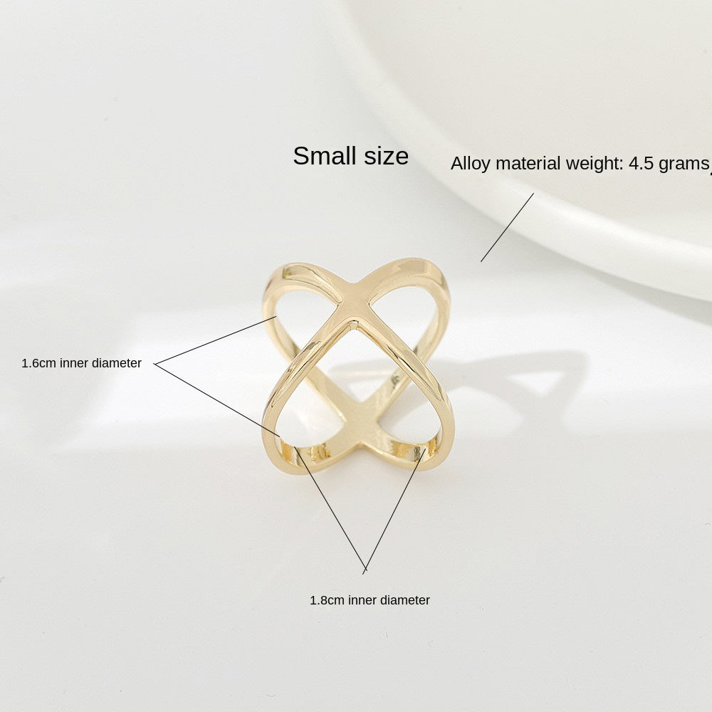 Creative Rice King Star Gold-Plated Scarf Buckle Multi-Purpose X Cross Hollow Smooth Surface Scarf Square Shawl Buckle