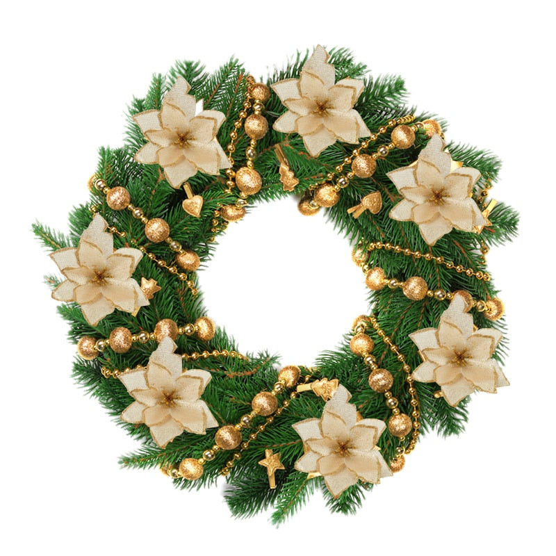 10PCS Artificial Flowers Christmas Tree Ornaments Christmas Decorations for Home Xmas Tree New Year Decor Navidad 2019 natale
