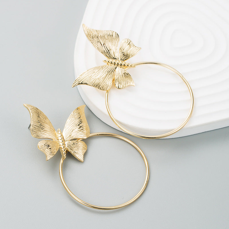 Fashion Alloy Butterfly Personality Earrings Women's Minimalist Trend Earrings