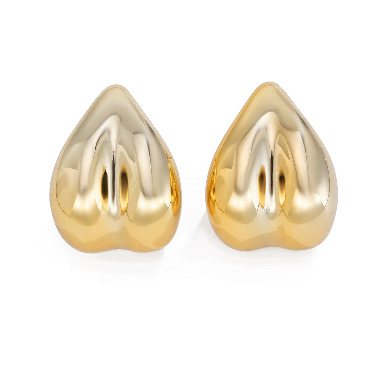 Fashionable curved geometric earrings, simple and popular CCB heart-shaped earrings