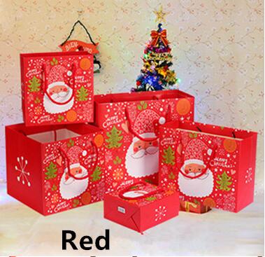 1pc Merry Christmas Kraft Paper Gift Bags Santa Claus Xmas Tree Packing Bags Happy New Year Christmas Candy Bags