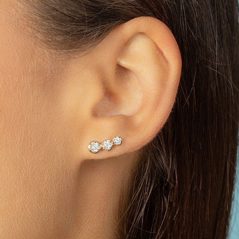 White zircon earrings