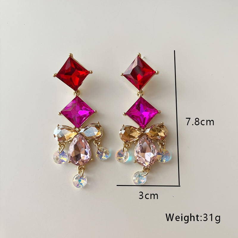 Fashion alloy diamond earrings for women