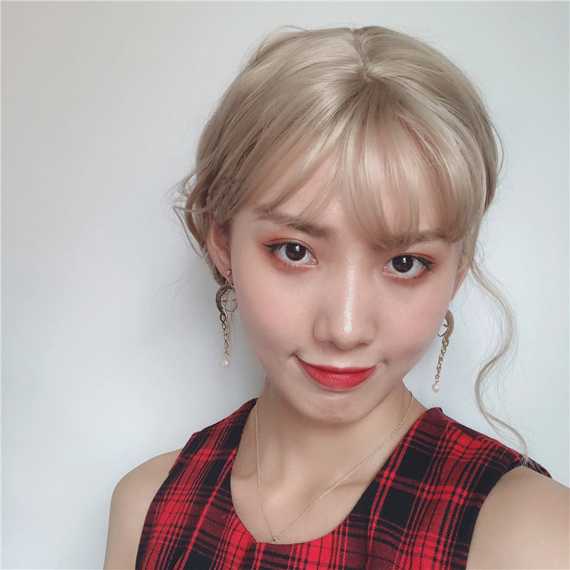 Gold Color Hollow Long Hair Girls Face Imitation Pearl Drop Earrings Metal Cute Human Figure Long Dangle Earrings Woman Jewelry