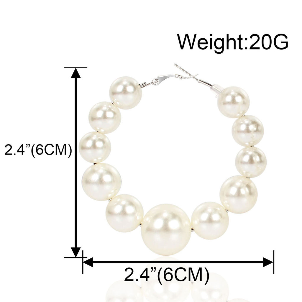 Exaggerated Earrings Fashion Large Circle Imitation Pearl Earrings For Women