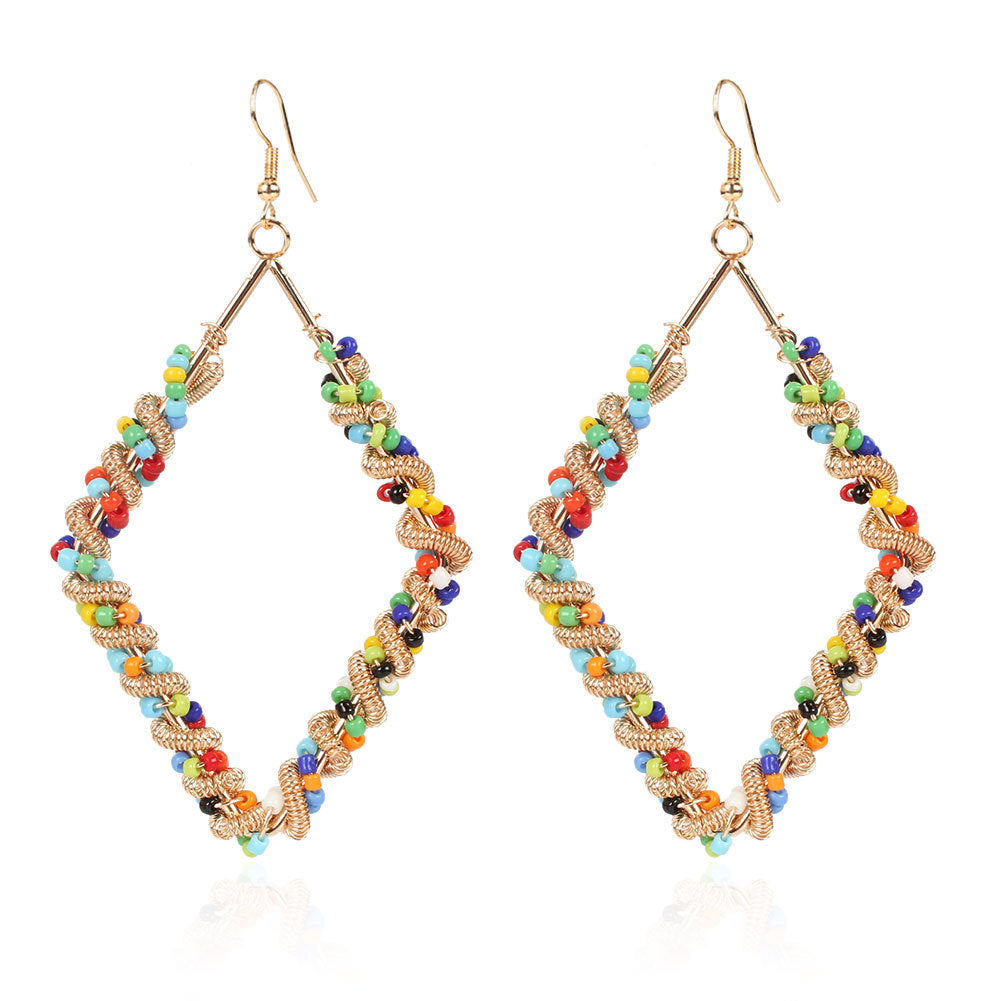 Fashion Stud Earrings Women's Contrast Color Geometric Earrings