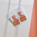 Soft Pottery Earrings, Earrings, Women's Striped Earrings, Geometric Polymer Clay Handmade Earrings