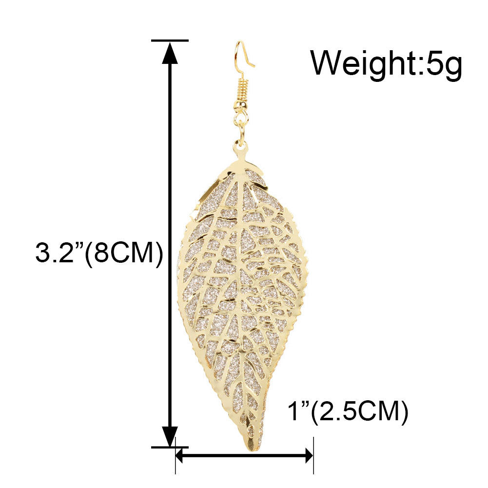 Simple Retro Alloy Leaf Frosted Earrings Earring Personality Earrings Women