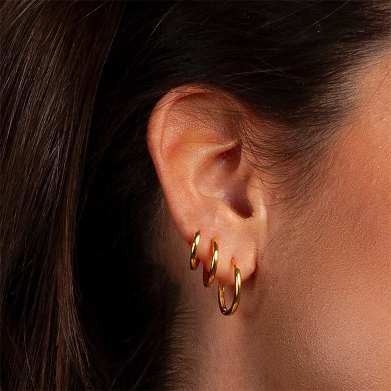 Stainless steel circle earrings