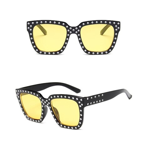 Sunglasses Women Crystal Decoration Sunglasses Female Rhinestones Sunglass Classic Square Brand Designer Sun Glasses Of Women
