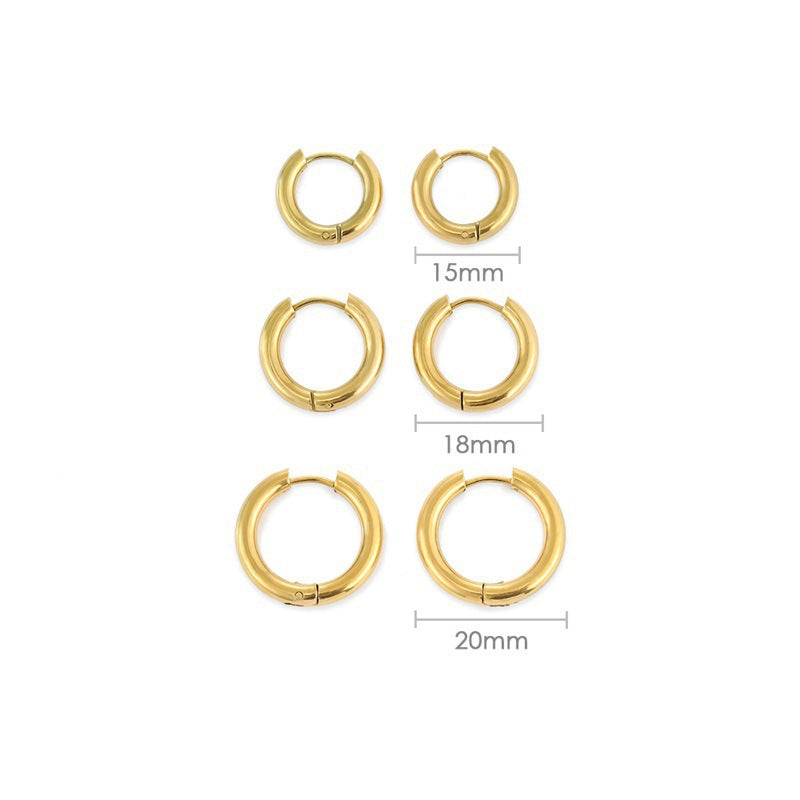 Stainless steel circle earrings