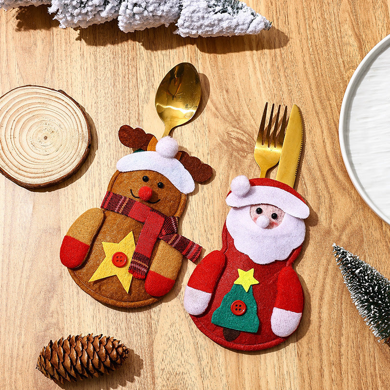 Christmas decorations, Christmas table decorations, Christmas cutlery sets, Santa Claus snowman knife and fork sets