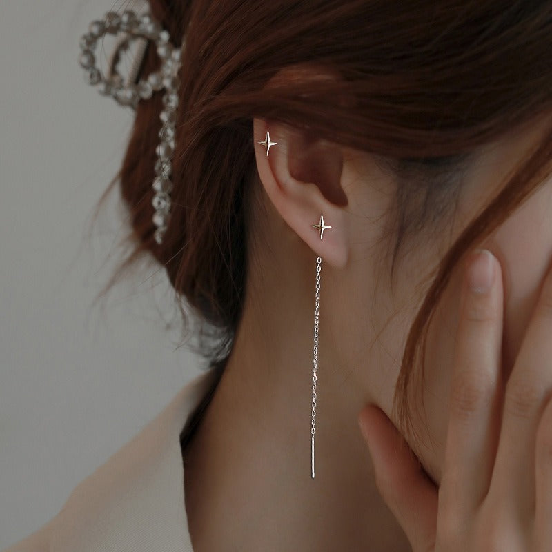 Star tassel earrings for women's long style earrings