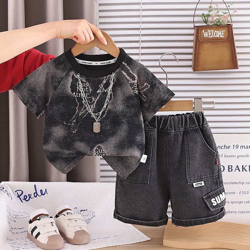 Baby summer clothes short sleeved two-piece set