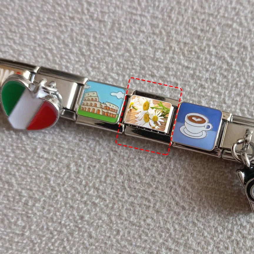 DIY Personalized Photo Picture Frame Making Titanium Steel Watch Band Chain Fashion Splicing Modular Bracelet