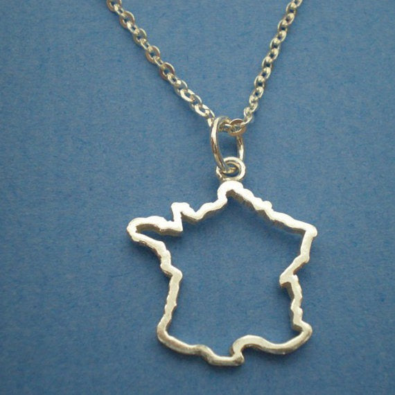 African Ireland Syria Jamaica Israel Nigeria Puerto Rico US France National Map Necklace