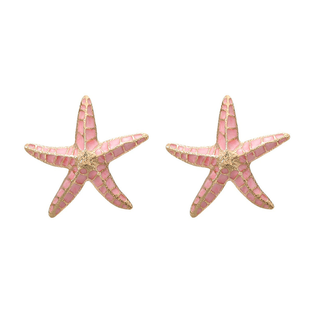 Drip oil earrings, starfish earrings, female fashion