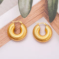 Gold earrings Internet celebrity light luxury thread hollow earrings
