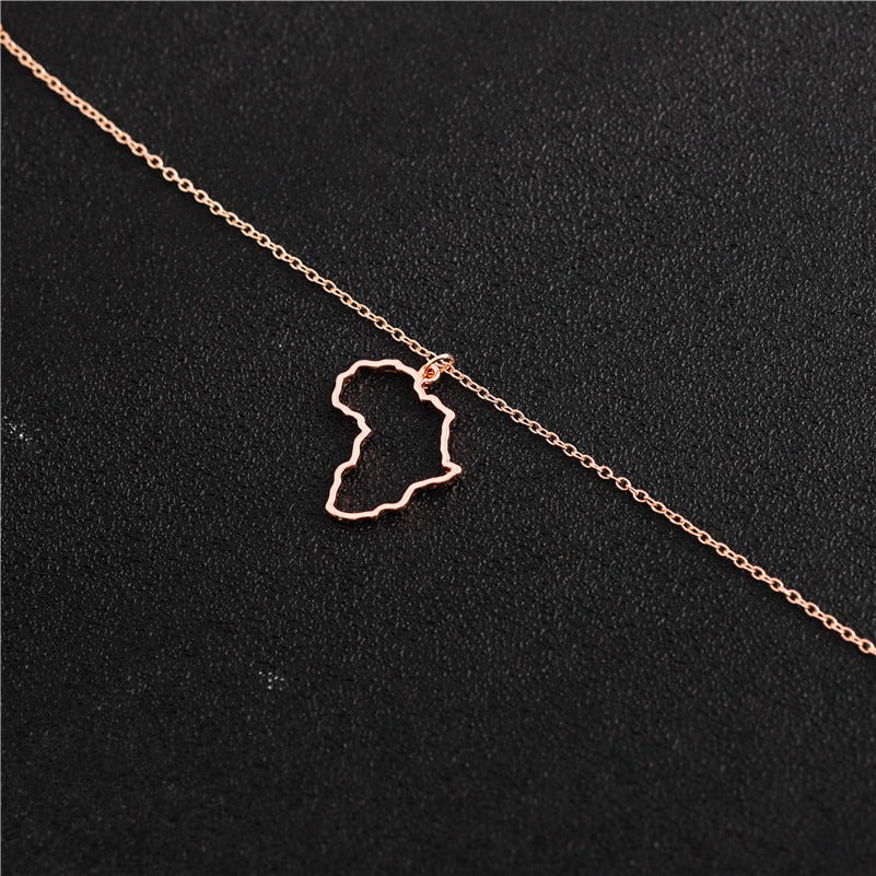 African Ireland Syria Jamaica Israel Nigeria Puerto Rico US France National Map Necklace