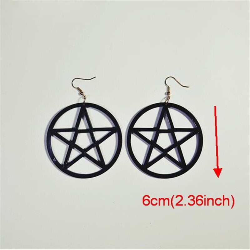 Acrylic Jewelry Custom Cross Drop Earrings for Women Brincos HipHop Pentagram Large Earring Woman Pendientes Oorbellen