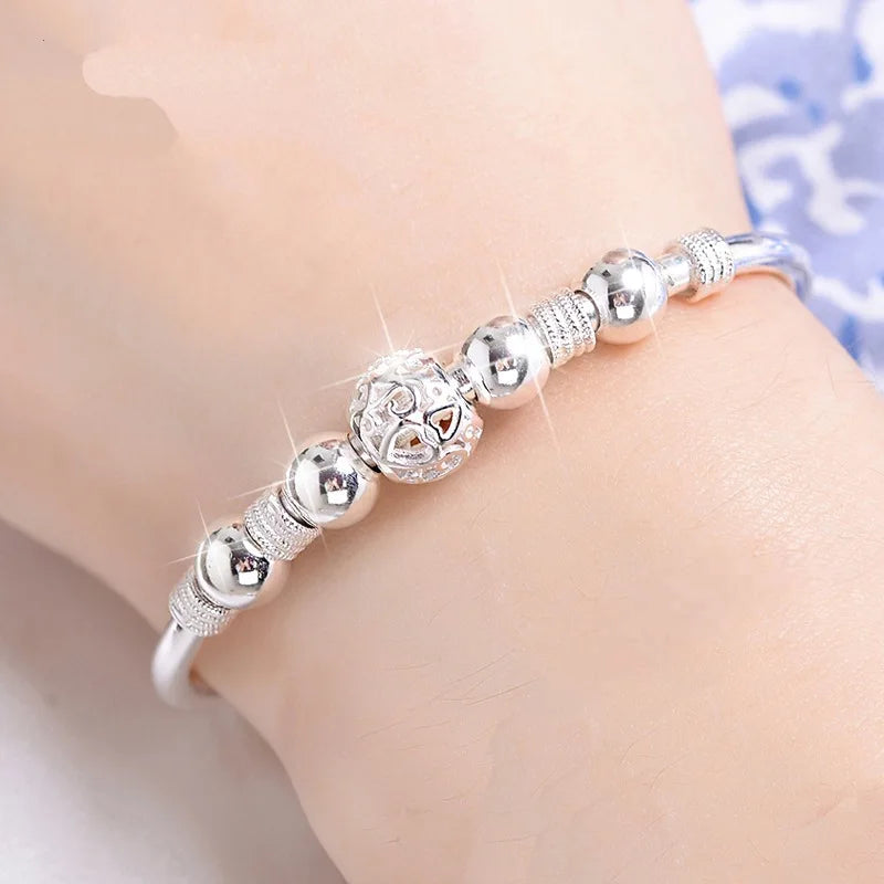 3 Style New 925 sterling silver Lucky Charm Bracelet Cuff Bracelets For Women Bangles Fashion Jewelry Pulseira